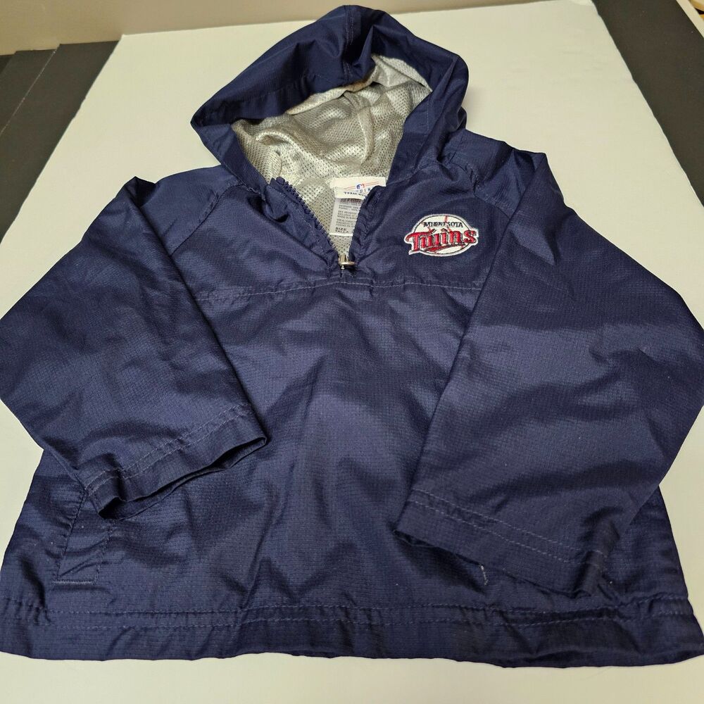 Minnesota Twins Toddler Windbreaker Half-Zip Blue Pockets Logo Size 3T MLB